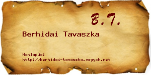 Berhidai Tavaszka névjegykártya